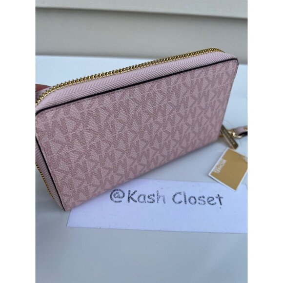 Michael Kors wristlet large phone case wallet MK signature DK powder blush - Picture 3 of 6